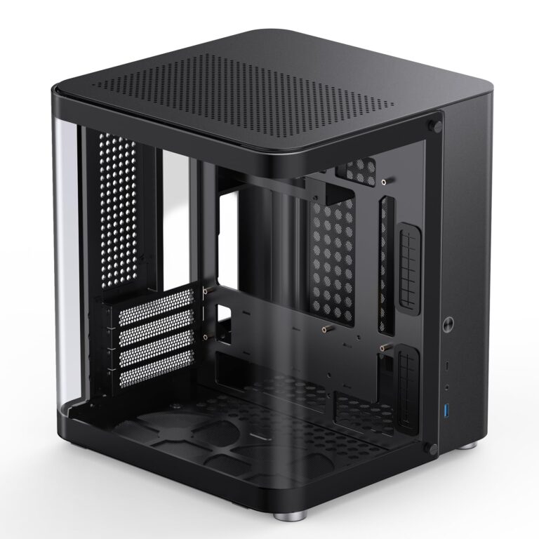 JONSBO TK-1 Black Micro ATX Mini Tower Computer CASE, Hyperboloid Glass Design, Separated Cabinet Structure, Al Alloy Shell Matx Desktop PC Case, Support ATX Power supply/240 AIO, Black - Image 5