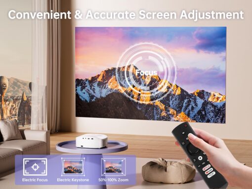 GooDee 4K WiFi Bluetooth Projector - Smart 1080P Projector, Movie Projector, Netflix/Amazn Prime Video Certified, Video Projector For Home Theater Dolby Audio Zoom Portable Projector TV Stick PPT - Image 6