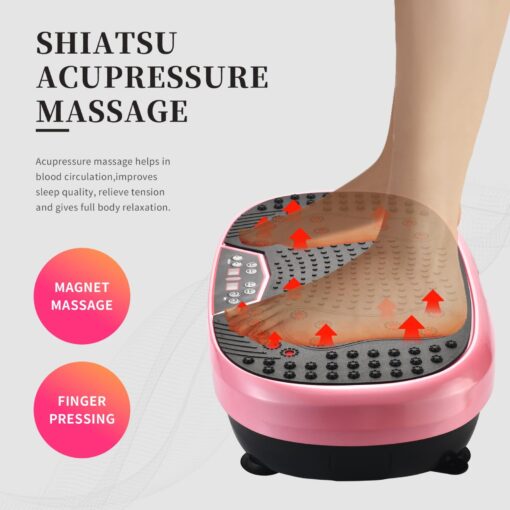 EILISON FIRMHOLD Handle Vibration Plate Exercise Machine for Lymphatic Drainage- Full Body Vibration Platform for Weight Loss, 350lbs Vibration Plate for Beginners & Recovery (Fitpro Pink) - Image 6