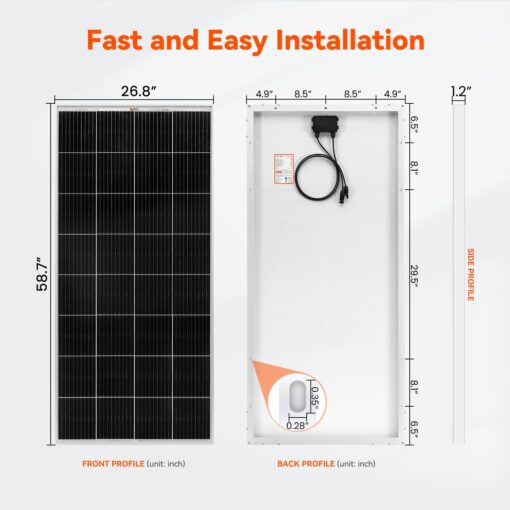 RICH SOLAR 200 Watt 12 Volt 9BB Cell Monocrystalline Solar Panel High Efficiency Solar Module for RV Trailer Camper Marine Off Grid - Image 7