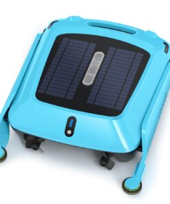 Solar Robotic Pool Skimmer Cleaner: SMONET Automatic Cordless Pool Skimmer for Above Ground Pool with Dual Charging Options Path Optimization, Two Speed Modes Saltwater Compatibility