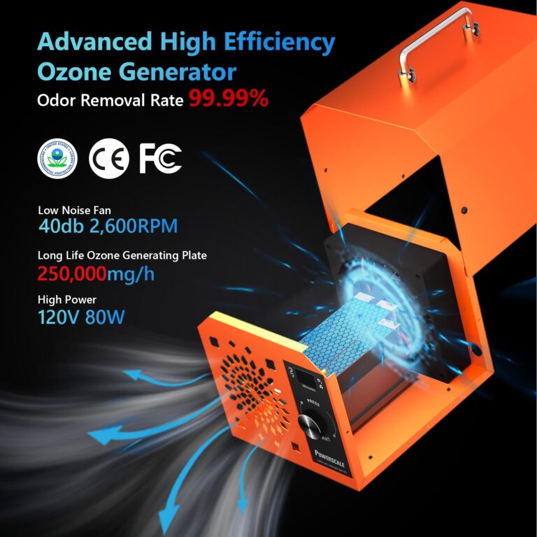 Powerscale Commercial Ozone Machine 250,000mg/h Odor Removal Intelligent Control Ozone Generator Odor Eliminator OZB3 for Large Homes Offices High Capacity Ozone Air Purifier to 21,000sq.ft. Orange - Image 3