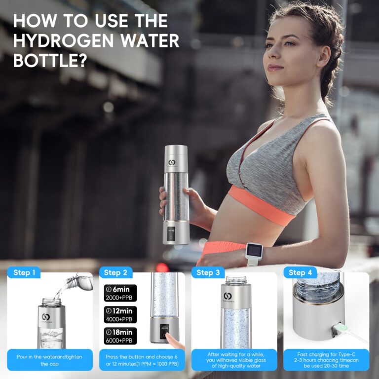 PUREPEBRIX 2025 Advanced Hydrogen Water Bottle Generator Silver Edition- Up to 6000+ ppb Alkaline Pitcher - Image 3