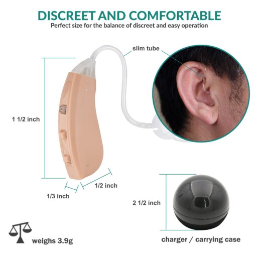 OTC Hearing Aid to Assist Hearing of Adults and Seniors with Mild to Severe Hearing Loss, Rechargeable Hearing Aids with Noise Canceling, Neosonic B10 - Image 3