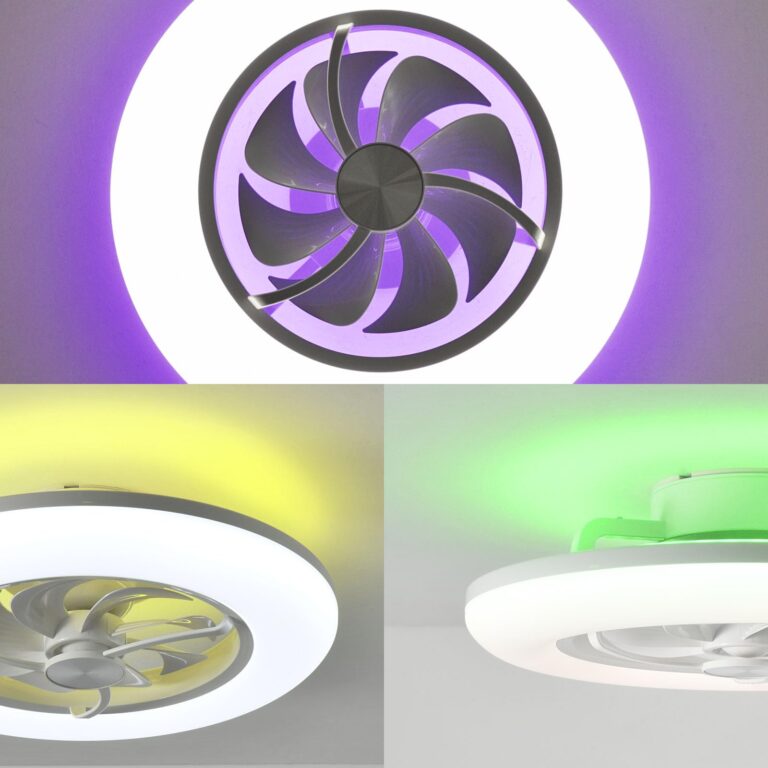 Orison Ceiling Fan with Light- 22.4 in Smart Low Profile Ceiling Fans with Alexa/Google Assistant/App Control 6 Speed Color Changing Ceiling Fan LED-RGB Back Ambient Light - Image 5