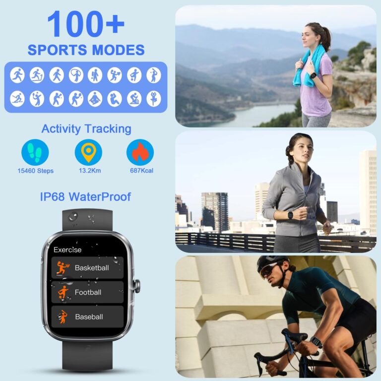 Smart Watch(Answer/Make Calls), 1.91" Smartwatches for Men Women, Fitness Tracker with 110+ Sport Modes, IP68 Waterproof, Heart Rate/Sleep/Spo2 Monitor, Pedometer, Activity Tracker for Android iOS - Image 4