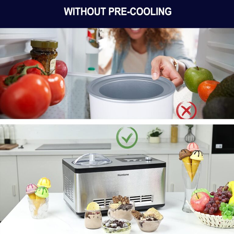Homtone Ice Cream Maker, No pre-Freezing Automatic Ice Cream Machine 2.1 Quart with Built-in Compressor and LCD Timer for Making Ice Cream,Gelato in 30-60 min - Image 6