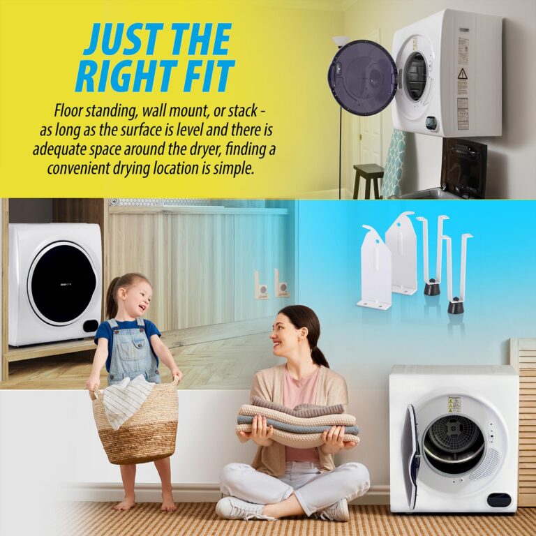 Deco Home 1400W Front Load Laundry Tumble Dryer Machine with Stainless Steel Tub, 4 Drying Programs, Automatic Humidity Sensor, LCD Touch Panel, Exhaust Pipe - Image 7