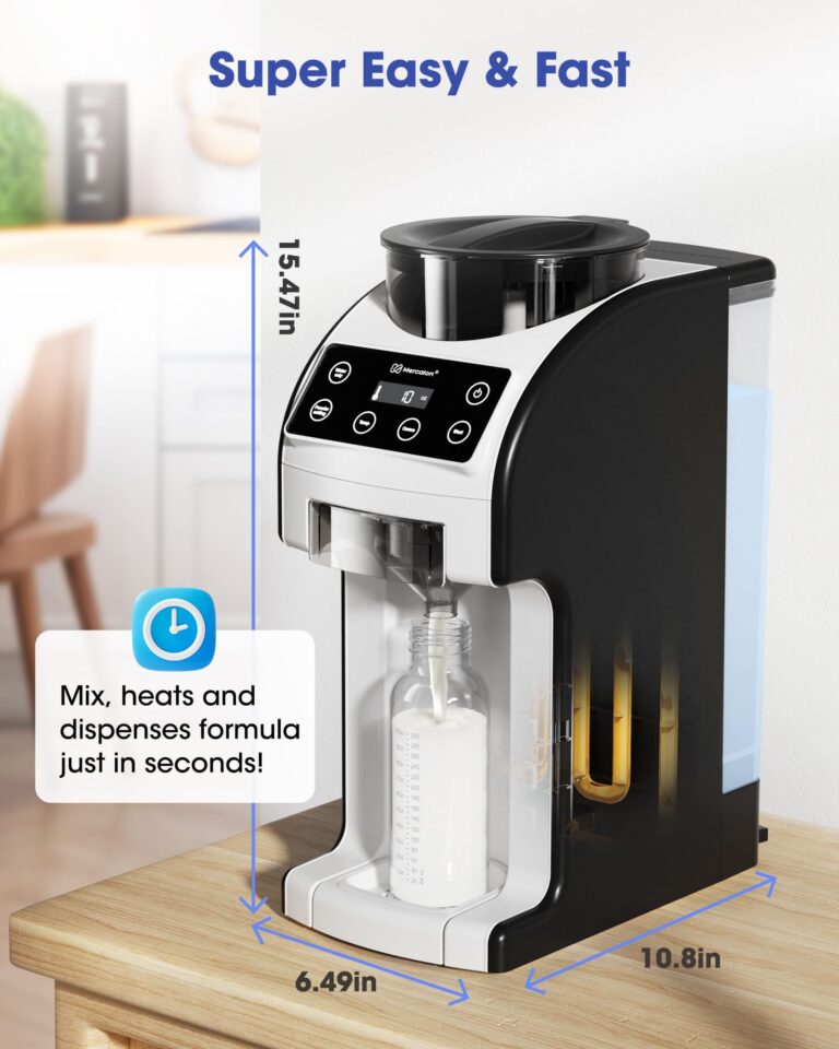 Mercalon Instant Formula Maker, Fast and Customizable Formula Dispenser Machine with Accurate Temperature Control for Baby, Automatic Powder Blending for All Brands of Bottle and Formula, Black/White - Image 7