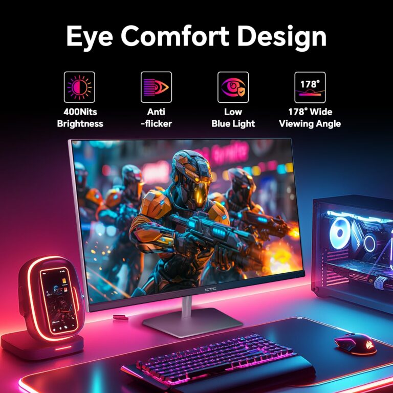 KTC 24.5 inch 400Hz 240Hz Gaming Monitor | Fast IPS 1ms | FHD 1080P Monitor | HDR 400 128% sRGB | HDMI x2, DP x2 |Tilt Adjustability Silver-Gray VESA 360Hz Monitors H25X7 - Image 4