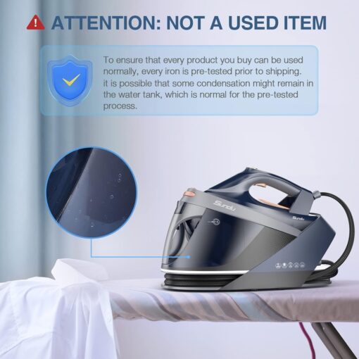 1800W Steam Iron for Clothes with Digital Display Steam Station, 1.5L Water Tank Ceramic Soleplate, Anti-Drip, Self-Clean, 3-way Auto Shut-Off System for Various Fabrics for Home Steamer - Image 2