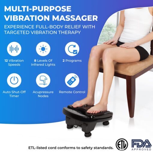 Daiwa Felicity Foot Vibe Pro Massager with Heat - Electric Foot Massagers for Plantar Fasciitis, Circulation, & Neuropathy - Multi Function Shiatsu Calf, Thigh & Leg Massage, FSA/HSA Eligible - Image 6