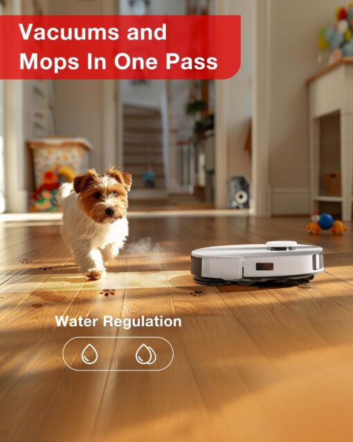 Yeedi C12 Robot Vacuum Cleaner and Mop, 8000Pa Strong Suction, ZeroTangle Brush, Smart Navigation, Self-Charging, White - Image 7