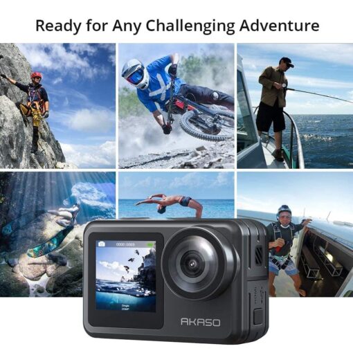 AKASO Brave 7 LE 4K30fps Action Camera with 128GB MicroSDXC U3 Memory Card Accessories Kit Bundle Ultra HD 131FT Waterproof Camera EIS 2.0 WiFi Remote Control Zoom Underwater Camera - Image 4