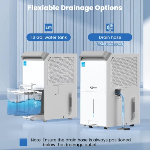 Vellgoo 4,000 Sq.Ft Most Efficient Energy Star 2024 dehumidifier for Basement, 50 Pint 2024 DOE Dehumidifiers for Home Large Room, Intelligent Humidity Control - Image 2