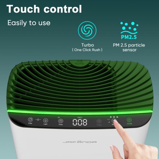Jafända HEPA Air Purifier for Bedroom, Allergen Air Cleaners for Home Large Room up to 1226ft², Mold Air Purifiers for Home, True HEPA Air Filter Removes 99.97% Pet Dander/Hair, Pollen Dust Smoke&VOCs - Image 3