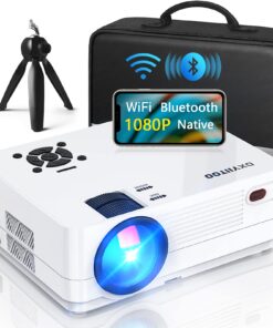Native 1080P Projector with WiFi and Two-Way Bluetooth, Full HD Movie Projector for Outdoor Movies, 300" Display Projector 4k Home Theater, Compatible with iOS/Android/PC/XBox/PS4/TV Stick/HDMI/USB