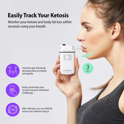 V2 KETOSCAN Mini Breath Ketone Meter, Diet & Fitness Tracker | Monitor Your Fat Metabolism, Level of Ketosis on Low carb, Ketogenic or Any Nutrition & Fitness Program - Image 7
