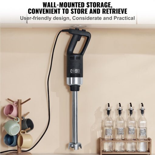 VEVOR Commercial Immersion Blender, 500 Watt 20Inch Heavy Duty Hand Mixer, Variable Speed Mixer with 304 Stainless Steel Blade, Multi-Purpose Portable Mixer for Soup, Smoothie, Puree, Baby Food - Image 5