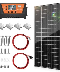 WERCHTAY Solar Panel Kit 200W Solar Panels 30A PWM Solar Charge Controller A+ Cell Solar Panel Cables Connectors Brackets for RV Boats Battery Marine Home Outdoor Off-Grid System