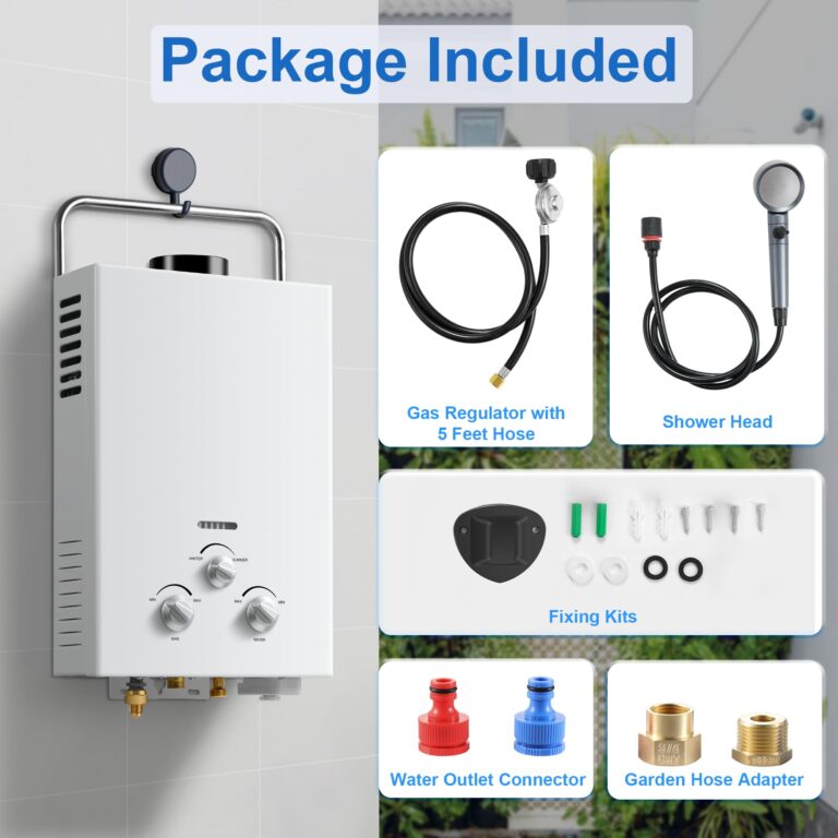 Outdoor Propane Tankless Water Heater - 6L 1.58 GPM Portable Gas Water Heater with Handle & Overheating Protection, Instant Hot Water for RV Cabin Camping Boat Barn - Image 4