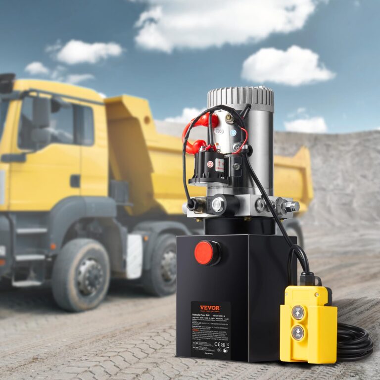 VEVOR Hydraulic Pump, 4 Quart Hydraulic Power Unit, Single Acting Dump Trailer Pump, 0.91 GPM Flow Rate, 3200 PSI Max Relief Pressure, DC 12V Hydraulic Pump for Dump Trailer Car Lifting - Image 3