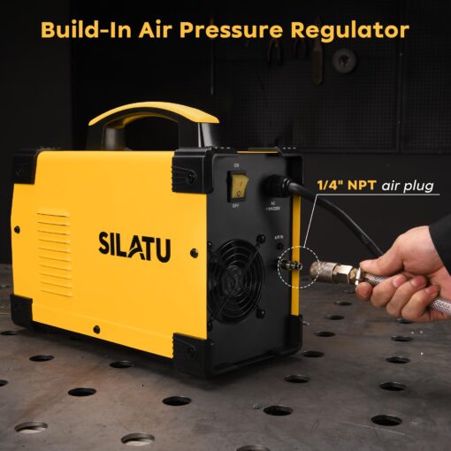 SILATU 65Amps Plasma Cutter, Large LED Display, Non-Touch Pilot Arc, Air Sensor Technology, 110/220V Dual Voltage IGBT Inverter Plasma Cutter Machine, 14mm Clean Cutting Thickness - Image 4