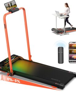 Lysole Walking Pad Treadmill with Incline and Handle Bar,Treadmills for Home and Office,340 Lb Capacity,4 in 1 Portable Under Desk Treadmill with Control,Large LED Display