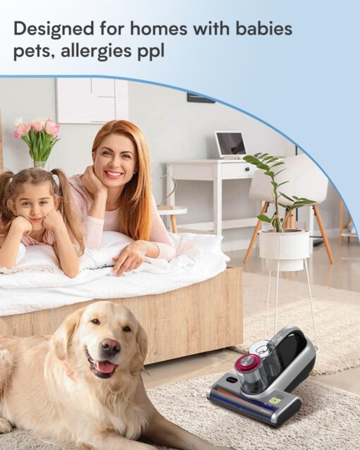 Jimmy Bed Vacuum Cleaner with Dust Sensor, Mattress Vacuum Cleaner with UV Light & Ultrasonic, 15Kpa Suction 420W Handheld Vacuums for Dust & Pet Hair (BX6 Pro, Corded) - Image 2