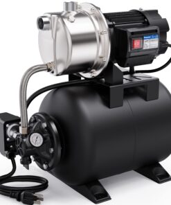 Acquaer 1.6 HP Shallow Well Pump with Pressure Tank, Stainless Steel, 1320 GPH 115V Irrigation Pump, Automatic Water Booster Jet Pump for Home, Garden, Lawn
