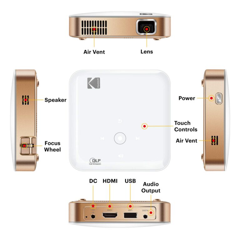 KODAK Luma 350 Portable Smart Projector | Powerful Ultra HD Rechargeable Video Projector Android 6.0 - Includes Soft Case - Image 4