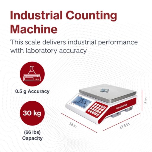 Fristaden Lab Counting Scale | 30 kg x 0.5 g | Industrial Counting Scale for Small Parts | USA Company | Units: g, lbs, oz, kg - Image 6