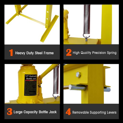 H-Frame Hydraulic Shop Press - Adjustable Garage Floor Press with 6 Ton 12 Ton 20 Ton Capacity and Stamping Plates - Image 5