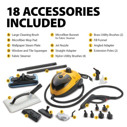 Wagner Spraytech 0282014 915e On-Demand Steam Cleaner & Wallpaper Removal, Multipurpose Power Steamer, 18 Attachments Included (Some Pieces Included in Storage Compartment) For Floor - Image 15