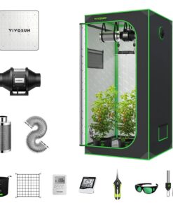 VIVOSUN 2.7 x 2.7 ft. Growing Tent Kit Complete, 32" x 32" x 63" Grow Tent Complete System with VS1000 Led Grow Light 4 Inch 190CFM Inline Fan Carbon Filter and 8 ft. Ducting Combo