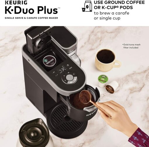 Keurig K-Duo Plus Coffee Maker, with Single Serve K-Cup Pod and 12 Cup Carafe Brewer, Black (12-Cup Thermal Carafe and 15 K-Cup Pods included) - Image 5