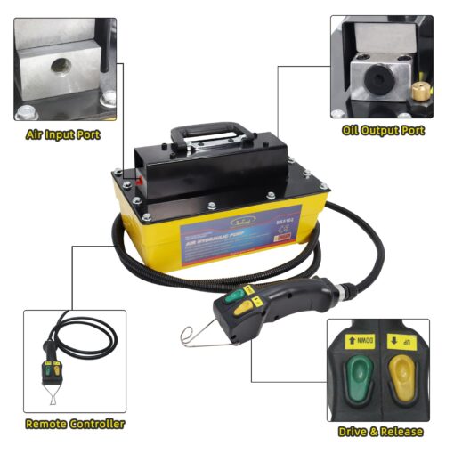 BESTOOL Air Hydraulic Pump 10,000 PSI, Hydraulic Pump with Remote Control Actuator - Image 6
