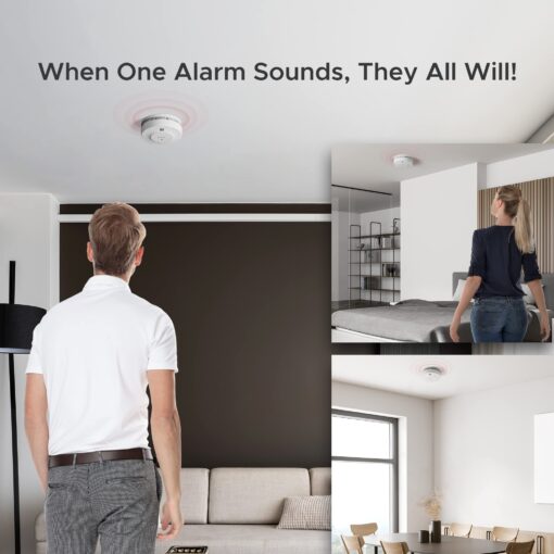 X-Sense Wireless Interconnected Smoke Detector Fire Alarm with Over 820 ft Transmission Range, SD19-W, Pack of 12 - Image 2