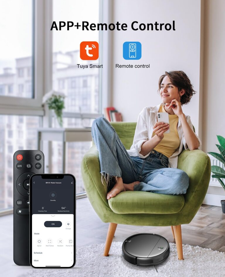 Robot Vacuum and Mop Combo, 2 in 1 Mopping Robot Vacuum Cleaner with Schedule, Wi-Fi/Voice/App, Strong Suction, Ease of Use, Self-Charging Robotic Vacuum, Slim, Ideal for Hard Floor, Pet Hair, Carpet - Image 6