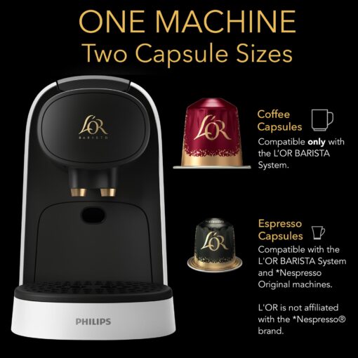 L'OR Barista System Coffee and Espresso Machine Combo by Philips, Matte White - Image 6