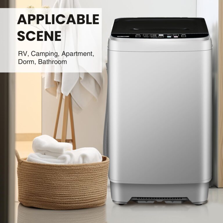 BINMIT 15.6lbs Full-Automatic Washing Machine, Portable Compact Laundry Washer with Drain Pump, 10 Programs 8 Water Levels with LED Display for RV, Camping, Apartment, Dorm, Dark-Grey - Image 5