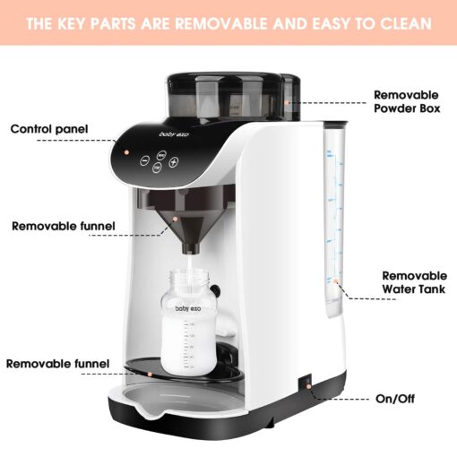 BabyEXO Formula Milk Dispenser, Automatic Electric Formula Mixer Warmer, Milking Machine for Baby - Easily Make Bottle with Automatic Powder Blending - Image 8