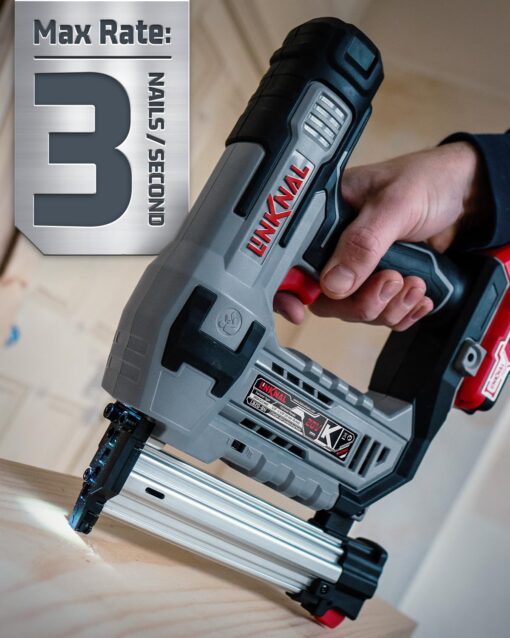 Electric Nail Gun, LINKNAL Cordless Brad Nailer Battery Powered,18 Gauge, 2×20V MAX Li-ion Batteries, Charger and 1000 Nails Included (L820-BN) - Image 4