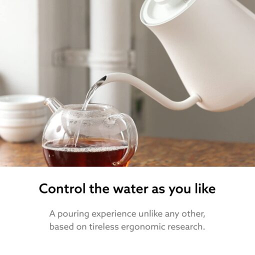 BALMUDA The Kettle | Electric Gooseneck Kettle | Lightweight | Stainless Steel | 0.6L (20fl oz) Capacity | Neon Light Indicator | Perfect for Tea and Coffee | US Version | White - Image 7