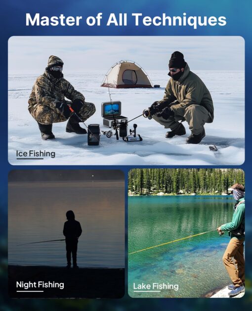 Eyoyo Underwater Fishing Camera, Ice Fishing Camera 1000TVL Fishing Camera with 7 inch LCD Monitor, Waterproof Camera, 12pcs Infrared Lights Fish Finder for Ice Fishing, Lake, Boat - Image 2