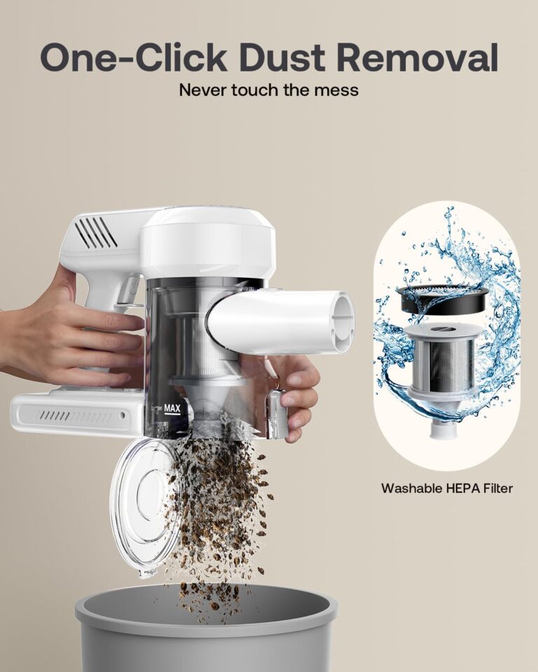 Cordless Vacuum Cleaner, 40Kpa 45Mins Vacuum Cleaners for Home, 8-in-1 Lightweight Stick Vacuum with Powerful Suction, Anti-tangle Wireless Vacuum for Carpet, Tile, Pet Hair, Hardwood Floors, White - Image 2