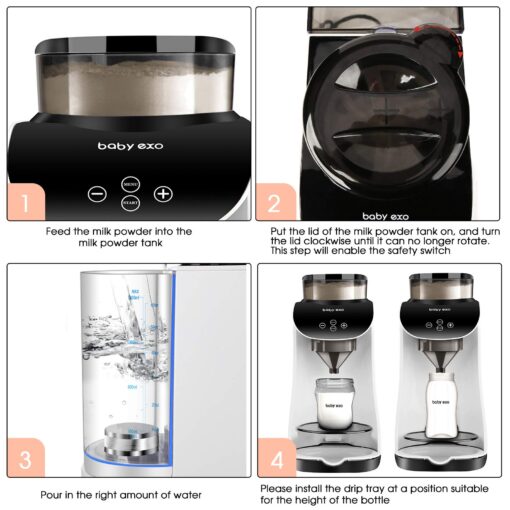 BabyEXO Formula Milk Dispenser, Automatic Electric Formula Mixer Warmer, Milking Machine for Baby - Easily Make Bottle with Automatic Powder Blending - Image 4