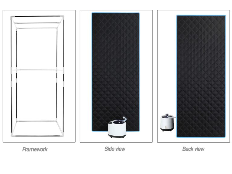 Portable Steam Sauna, Personal Sauna Box, Home Sauna Tent, Thick Triple-Layer Insulated Oxford, 2.2L Steamer, Remote Control, Folding Chair, 15 Levels of Temp, Steel Pipe Bracket 2.63’ x 2.63’ x 5.8’ - Image 5