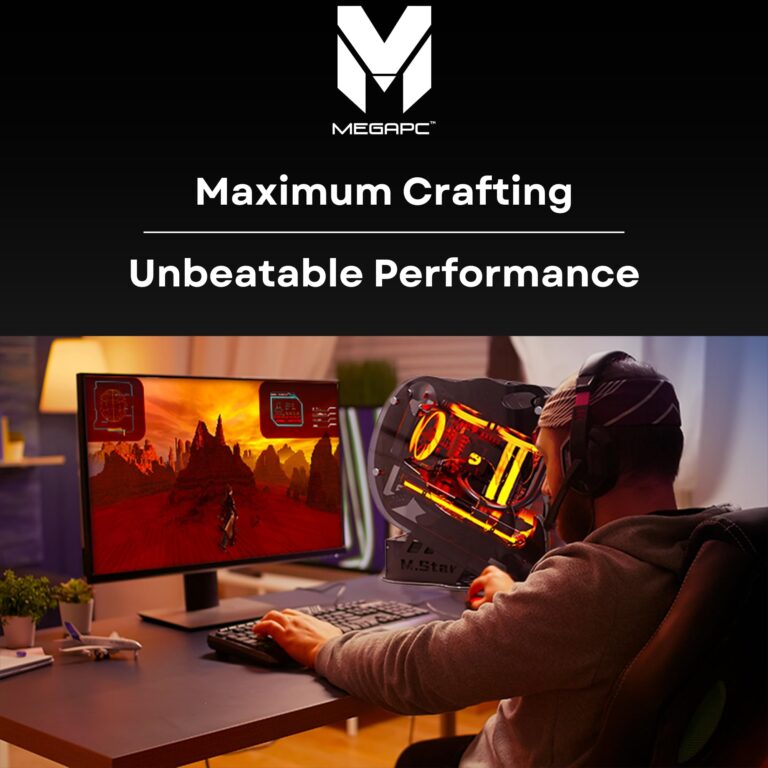 MegaPC Dinosaur M.Star Open-Frame Mid-Tower Micro-ATX/Mini-ITX Gaming PC Case - Tempered Glass Panels, High Airflow, ARGB Fans, USB-C Port, Tool-Free Design (Black, with Fans Only) - Image 6