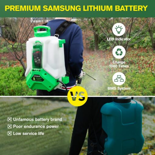 ALIENTABI Backpack Sprayer 4 Gallon, 2.6Ah- Lithium Battery Powered for Weeding, Spraying, Cleaning - Image 6